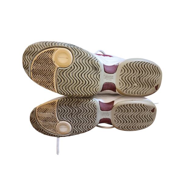 adidas Women's Bercuda 2.0 white with purple/magenta stripes size 10 - Picture 5 of 5